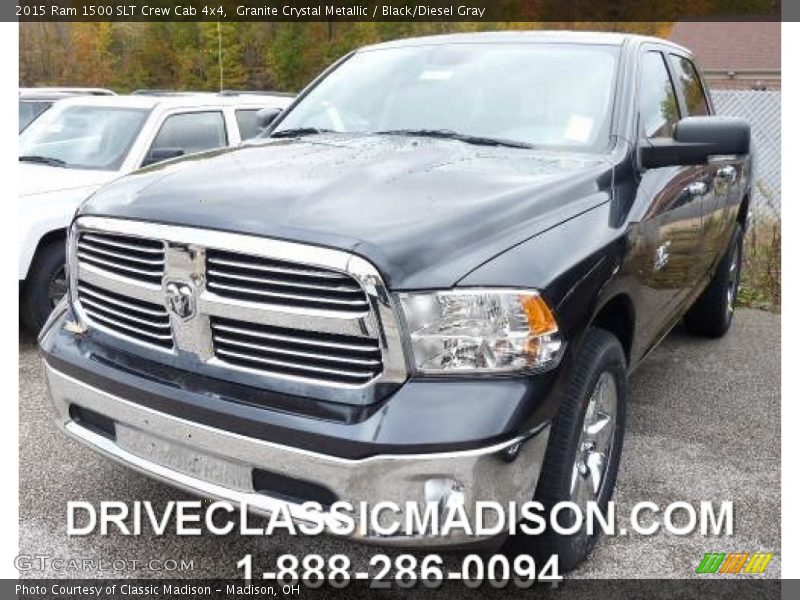 Granite Crystal Metallic / Black/Diesel Gray 2015 Ram 1500 SLT Crew Cab 4x4