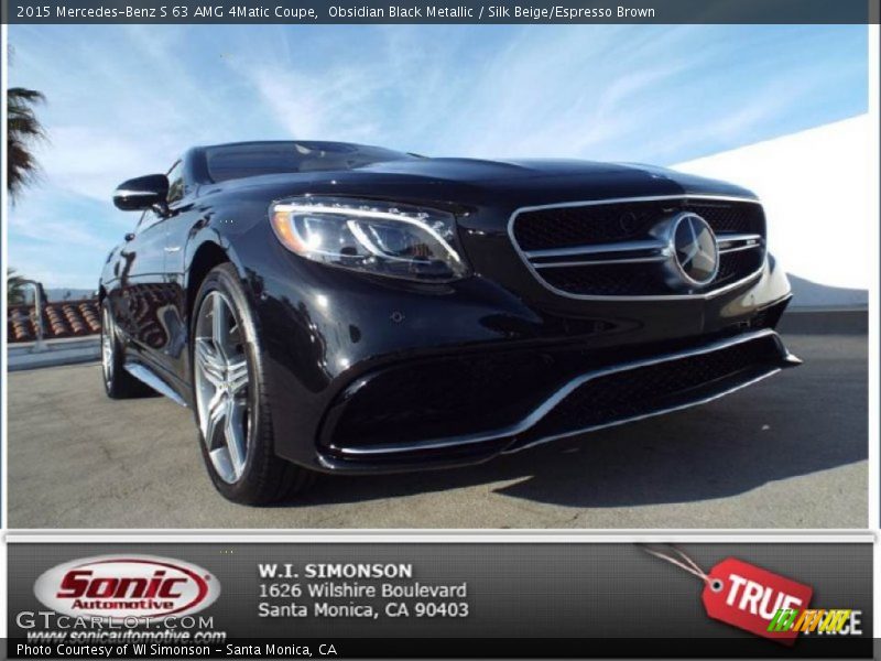 Obsidian Black Metallic / Silk Beige/Espresso Brown 2015 Mercedes-Benz S 63 AMG 4Matic Coupe