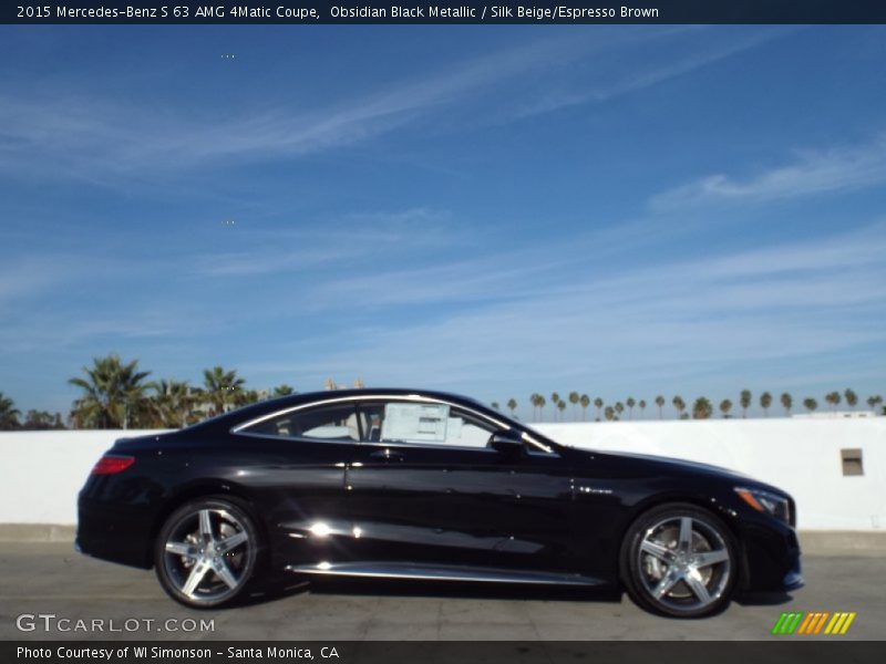 Obsidian Black Metallic / Silk Beige/Espresso Brown 2015 Mercedes-Benz S 63 AMG 4Matic Coupe
