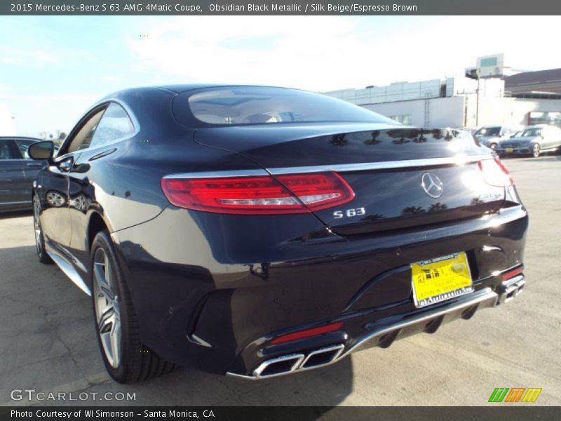 Obsidian Black Metallic / Silk Beige/Espresso Brown 2015 Mercedes-Benz S 63 AMG 4Matic Coupe