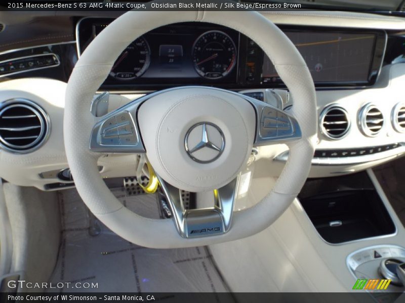Obsidian Black Metallic / Silk Beige/Espresso Brown 2015 Mercedes-Benz S 63 AMG 4Matic Coupe