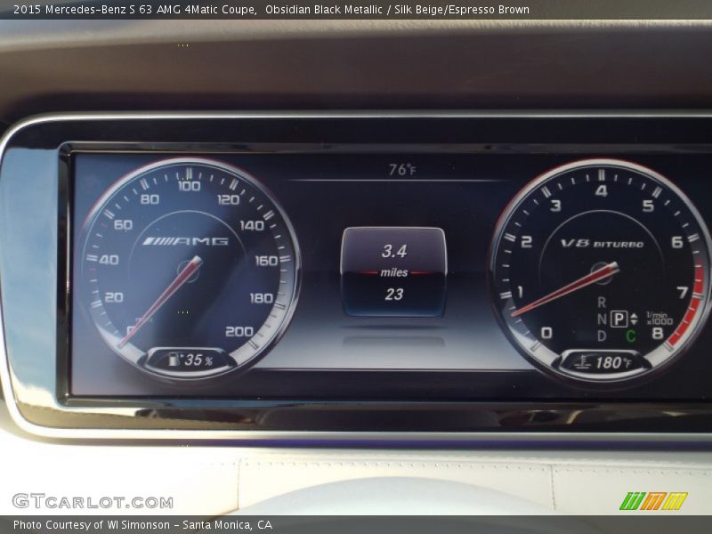 Obsidian Black Metallic / Silk Beige/Espresso Brown 2015 Mercedes-Benz S 63 AMG 4Matic Coupe