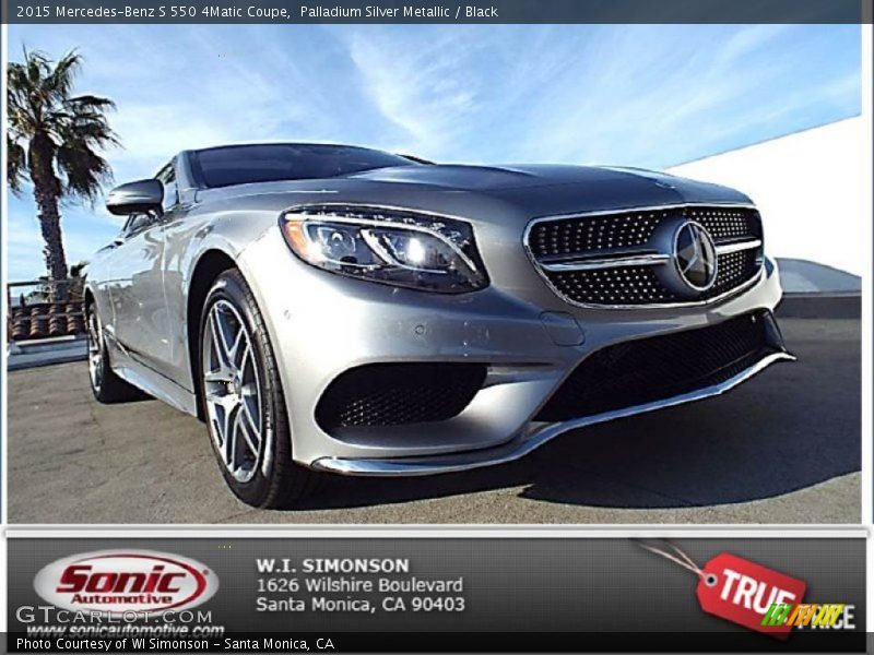 Palladium Silver Metallic / Black 2015 Mercedes-Benz S 550 4Matic Coupe