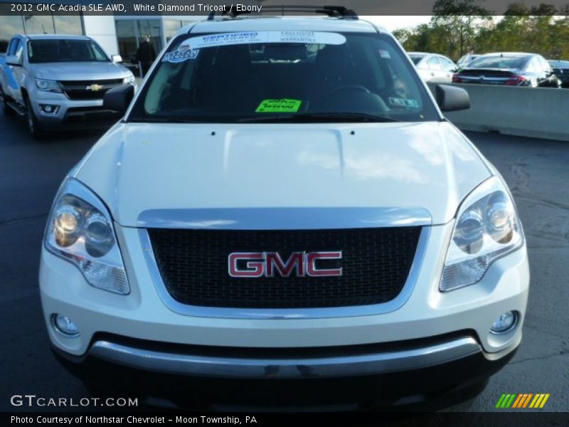 White Diamond Tricoat / Ebony 2012 GMC Acadia SLE AWD