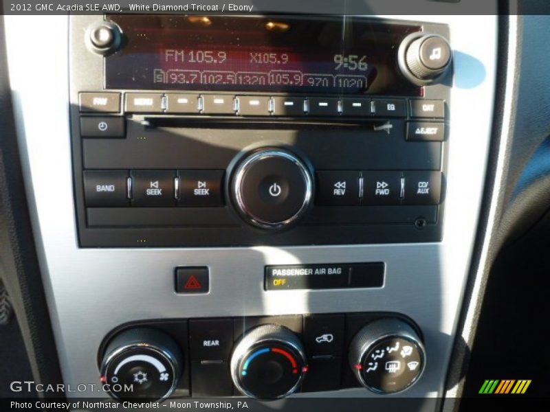 White Diamond Tricoat / Ebony 2012 GMC Acadia SLE AWD