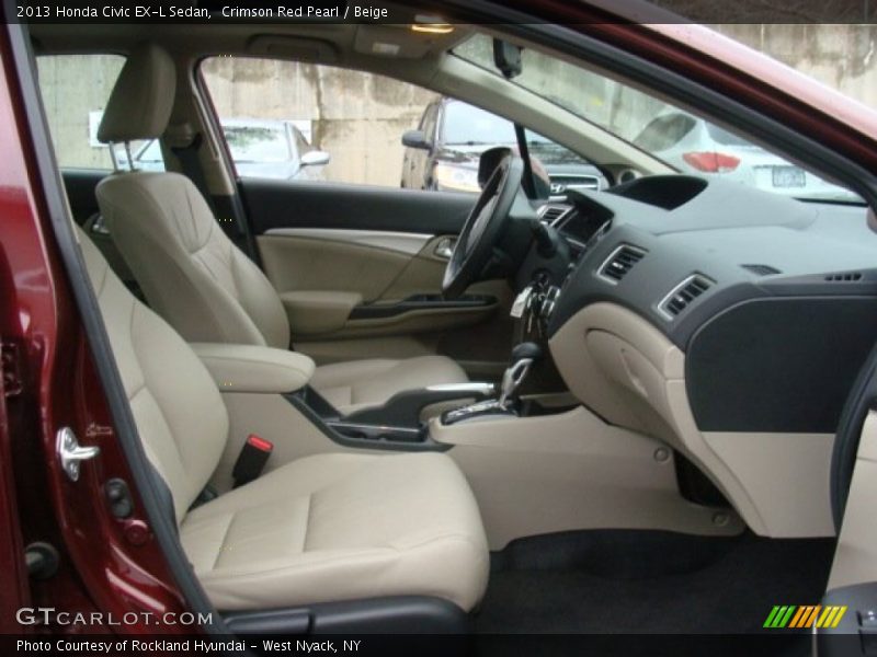 Crimson Red Pearl / Beige 2013 Honda Civic EX-L Sedan