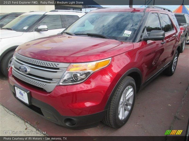 Ruby Red / Medium Light Stone 2015 Ford Explorer FWD