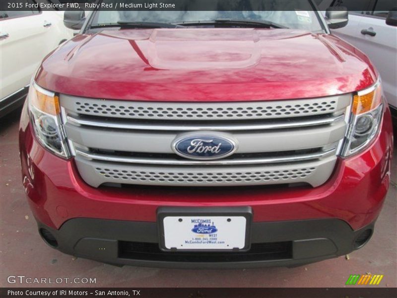 Ruby Red / Medium Light Stone 2015 Ford Explorer FWD