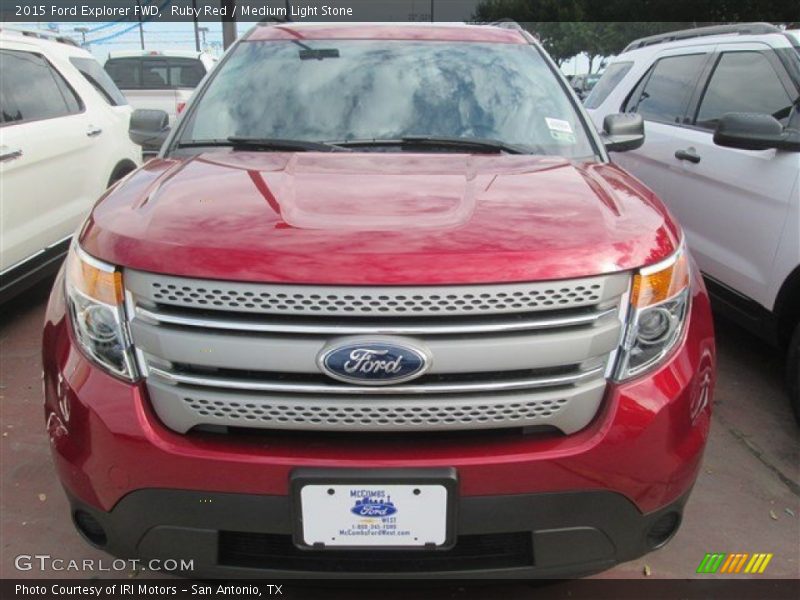 Ruby Red / Medium Light Stone 2015 Ford Explorer FWD