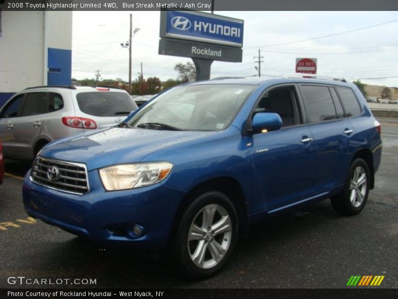 Blue Streak Metallic / Ash Gray 2008 Toyota Highlander Limited 4WD