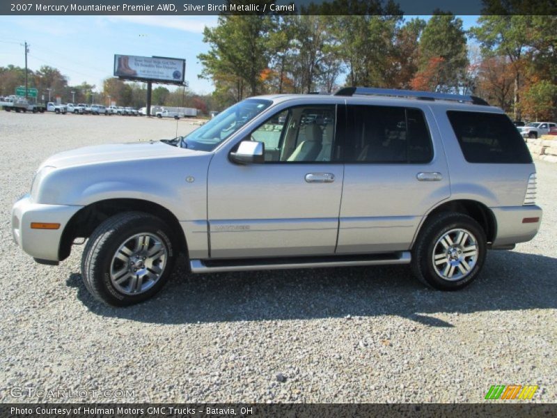 Silver Birch Metallic / Camel 2007 Mercury Mountaineer Premier AWD