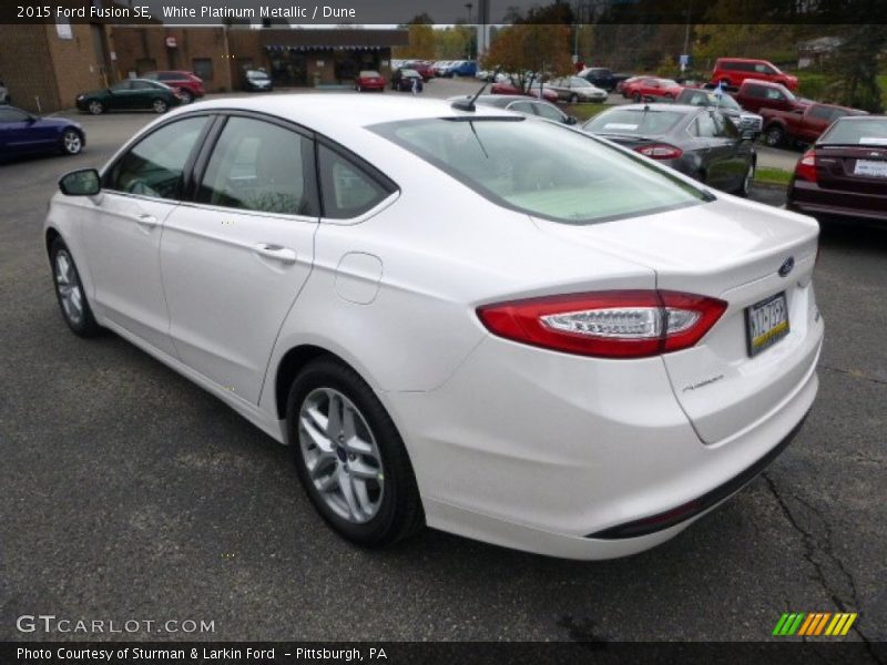 White Platinum Metallic / Dune 2015 Ford Fusion SE