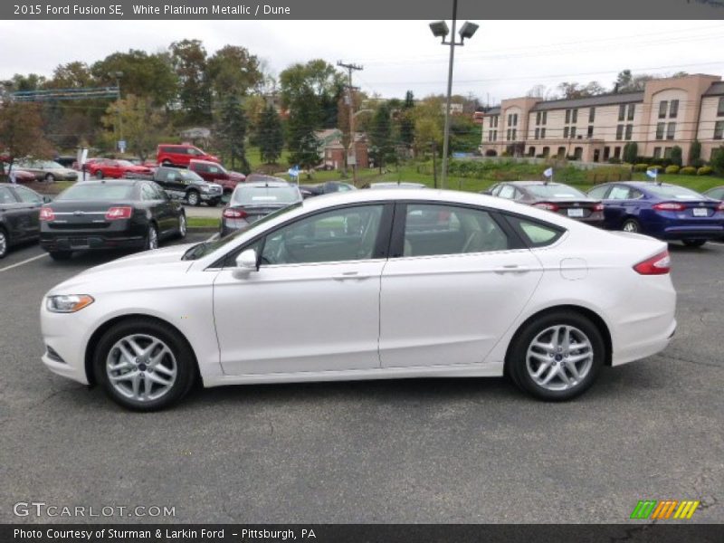 White Platinum Metallic / Dune 2015 Ford Fusion SE