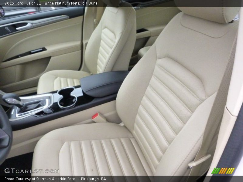White Platinum Metallic / Dune 2015 Ford Fusion SE
