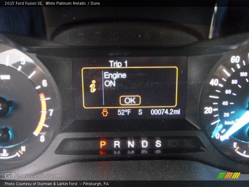 White Platinum Metallic / Dune 2015 Ford Fusion SE