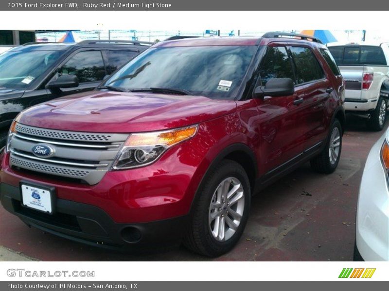Ruby Red / Medium Light Stone 2015 Ford Explorer FWD