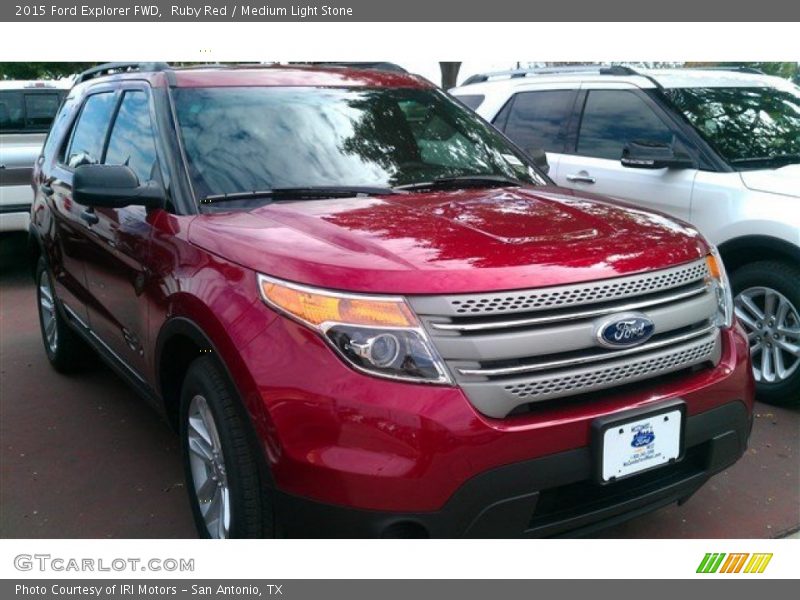 Ruby Red / Medium Light Stone 2015 Ford Explorer FWD