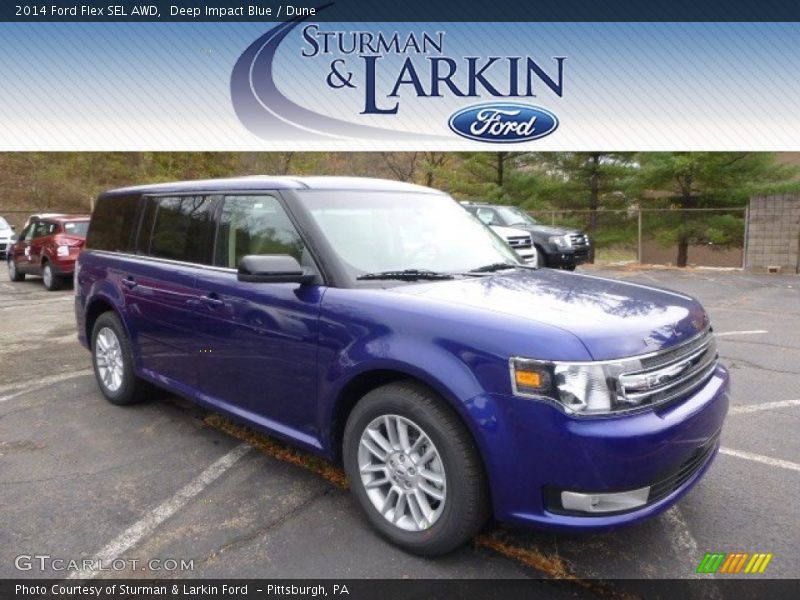 Deep Impact Blue / Dune 2014 Ford Flex SEL AWD