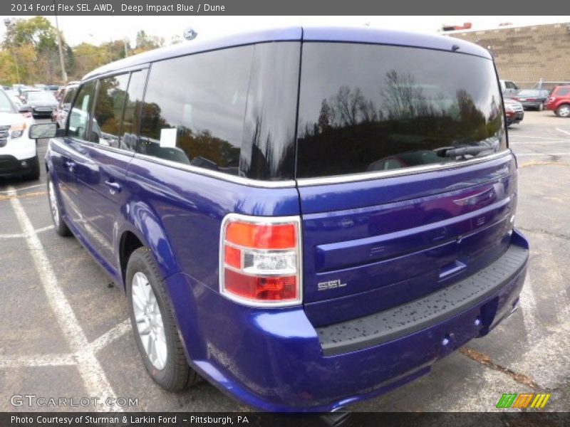 Deep Impact Blue / Dune 2014 Ford Flex SEL AWD