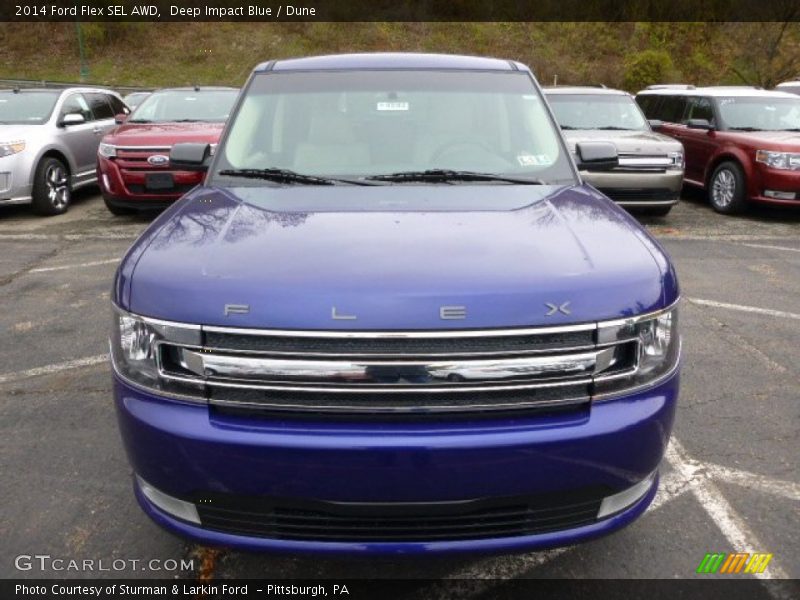 Deep Impact Blue / Dune 2014 Ford Flex SEL AWD