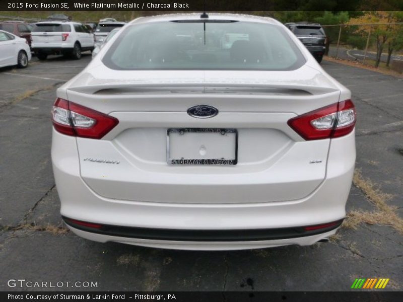 White Platinum Metallic / Charcoal Black 2015 Ford Fusion SE