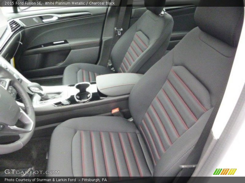 White Platinum Metallic / Charcoal Black 2015 Ford Fusion SE