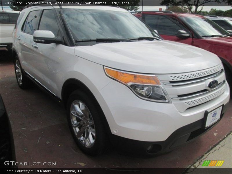 White Platinum / Sport Charcoal Black/Sienna 2015 Ford Explorer Limited
