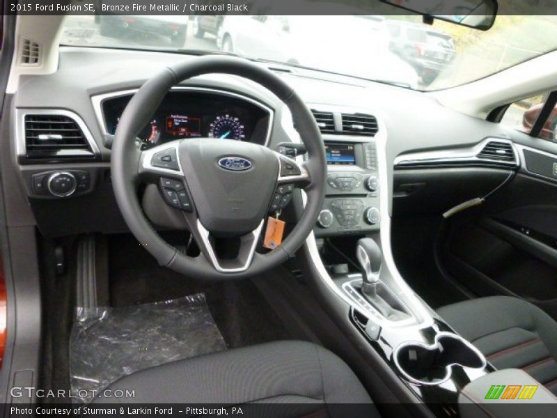 Bronze Fire Metallic / Charcoal Black 2015 Ford Fusion SE