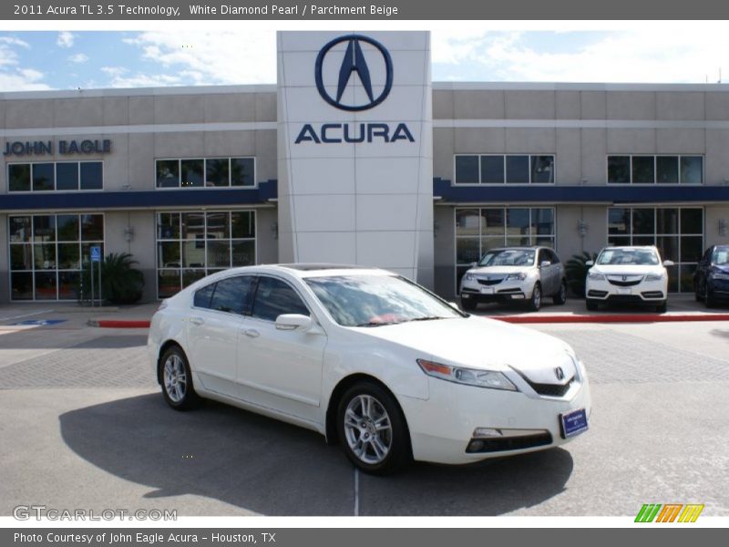 White Diamond Pearl / Parchment Beige 2011 Acura TL 3.5 Technology