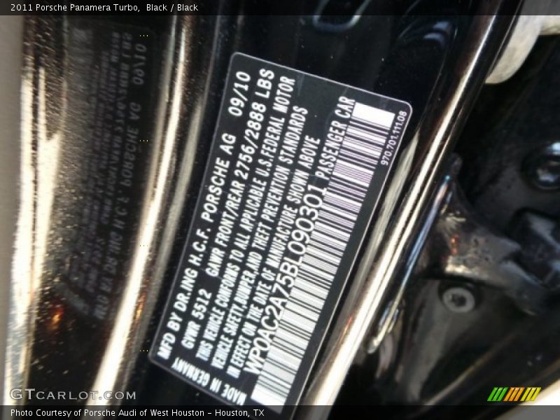 Black / Black 2011 Porsche Panamera Turbo