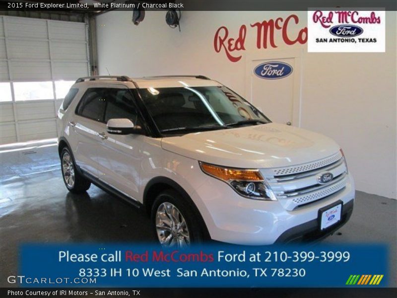 White Platinum / Charcoal Black 2015 Ford Explorer Limited