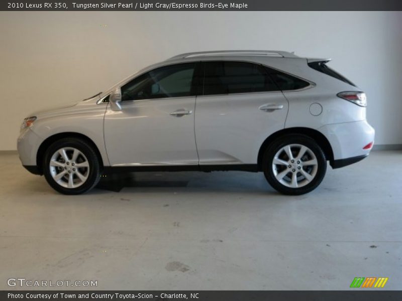 Tungsten Silver Pearl / Light Gray/Espresso Birds-Eye Maple 2010 Lexus RX 350