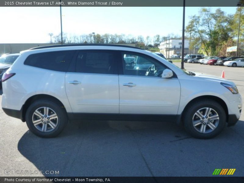 White Diamond Tricoat / Ebony 2015 Chevrolet Traverse LT AWD