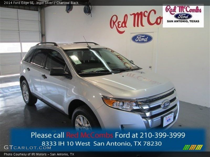Ingot Silver / Charcoal Black 2014 Ford Edge SE