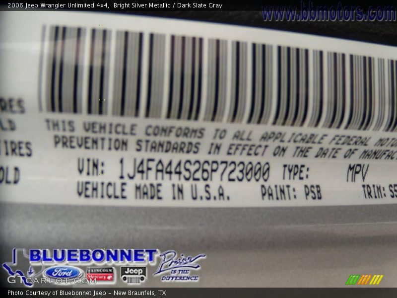 Bright Silver Metallic / Dark Slate Gray 2006 Jeep Wrangler Unlimited 4x4