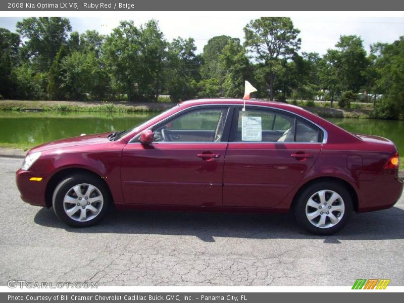 Ruby Red / Beige 2008 Kia Optima LX V6
