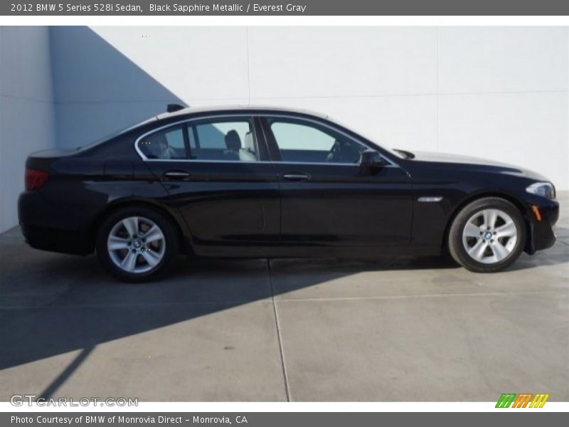 Black Sapphire Metallic / Everest Gray 2012 BMW 5 Series 528i Sedan