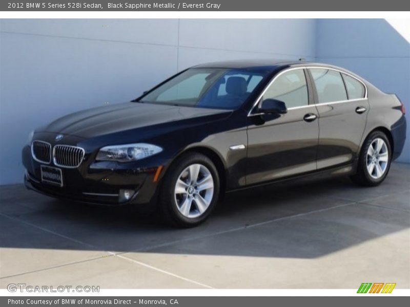 Black Sapphire Metallic / Everest Gray 2012 BMW 5 Series 528i Sedan