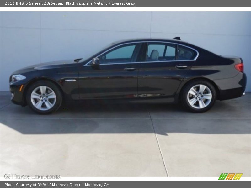 Black Sapphire Metallic / Everest Gray 2012 BMW 5 Series 528i Sedan