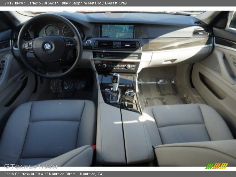 Black Sapphire Metallic / Everest Gray 2012 BMW 5 Series 528i Sedan