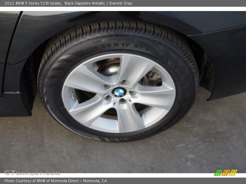 Black Sapphire Metallic / Everest Gray 2012 BMW 5 Series 528i Sedan