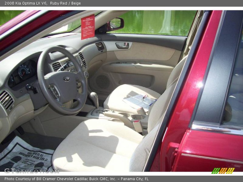 Ruby Red / Beige 2008 Kia Optima LX V6