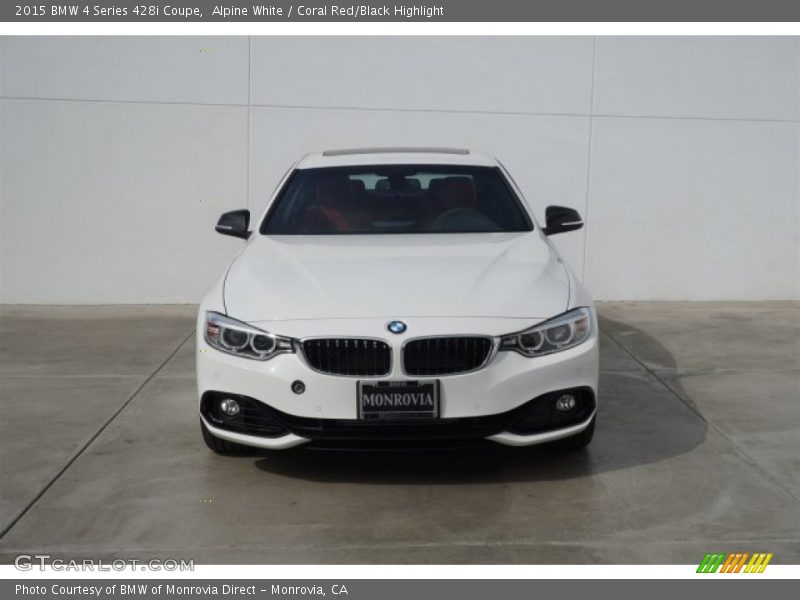 Alpine White / Coral Red/Black Highlight 2015 BMW 4 Series 428i Coupe