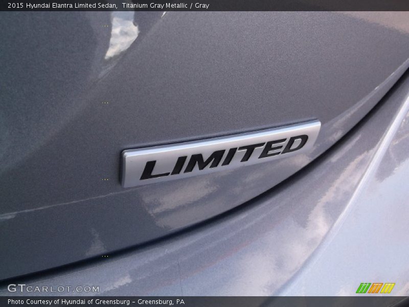 Titanium Gray Metallic / Gray 2015 Hyundai Elantra Limited Sedan