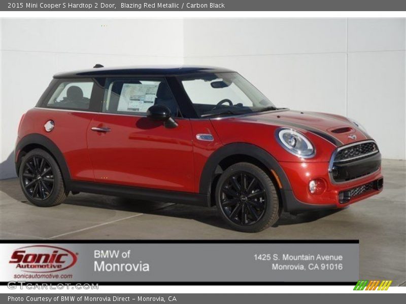 Blazing Red Metallic / Carbon Black 2015 Mini Cooper S Hardtop 2 Door