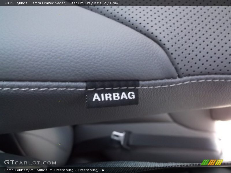 Titanium Gray Metallic / Gray 2015 Hyundai Elantra Limited Sedan