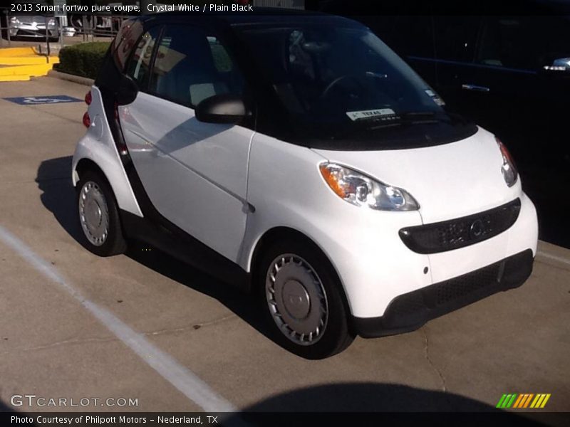 Crystal White / Plain Black 2013 Smart fortwo pure coupe
