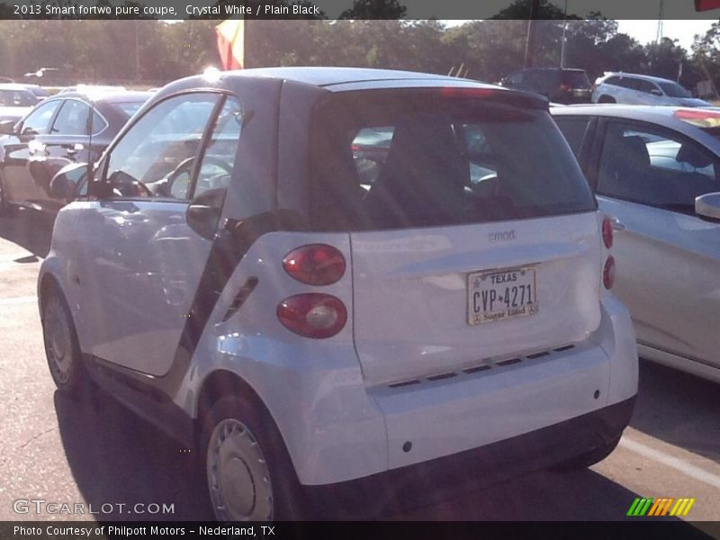 Crystal White / Plain Black 2013 Smart fortwo pure coupe
