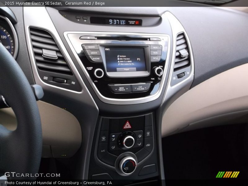 Geranium Red / Beige 2015 Hyundai Elantra SE Sedan