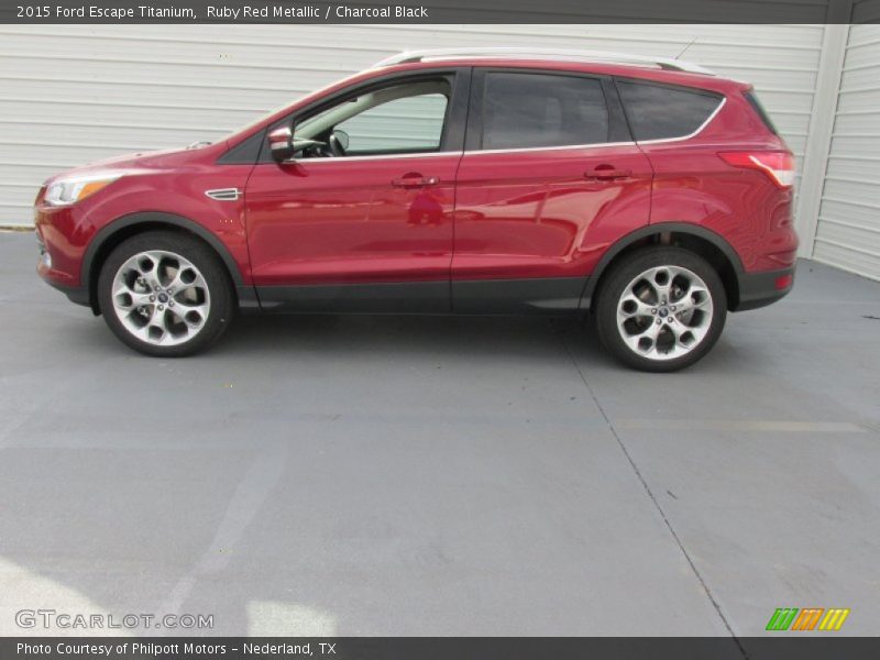 Ruby Red Metallic / Charcoal Black 2015 Ford Escape Titanium
